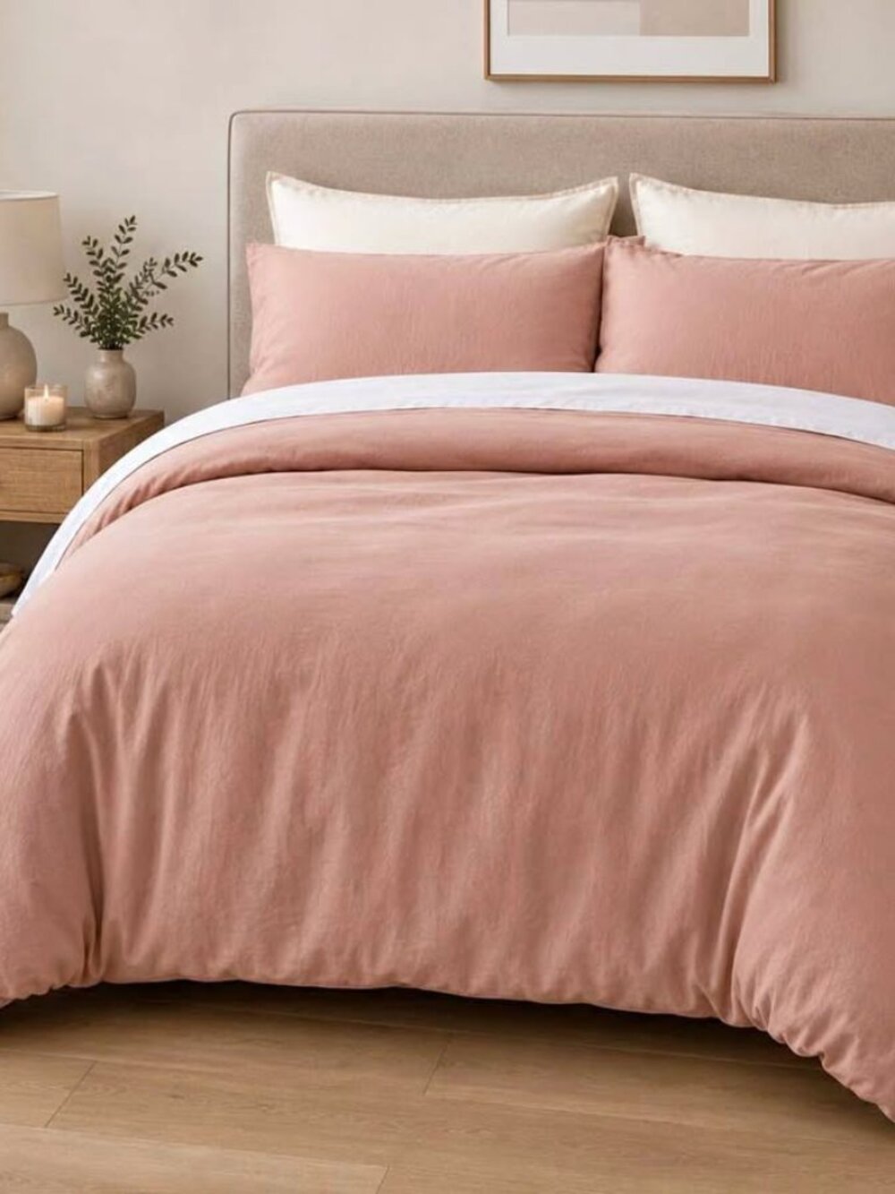 Casaluna KING Adobe Clay 100% Linen 3 Piece Duvet Cover Set